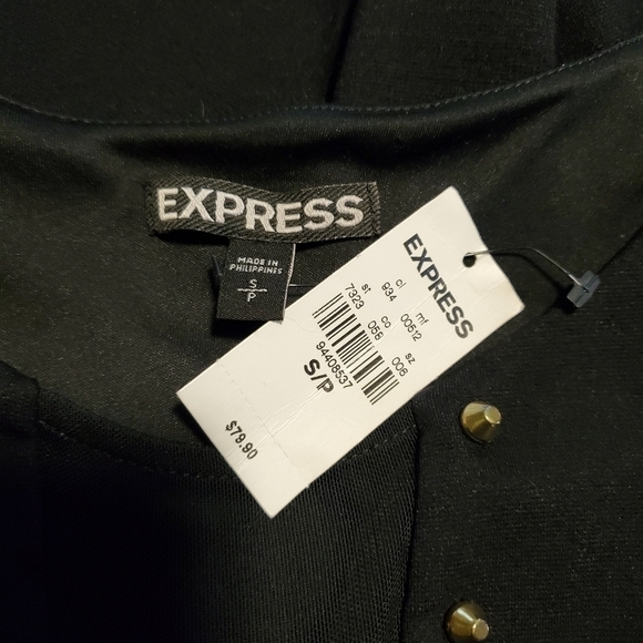 NWT EXPRESS Black Ponte Knit Sleeveless Fit & Flare Dress Size SP, Retail $79.90 - Picture 9 of 10
